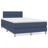 Bed slatted base mattress and blue LED 120x190 cm fabric