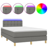 Sommier à lattes de lit matelas LED gris foncé 120x190 cm tissu