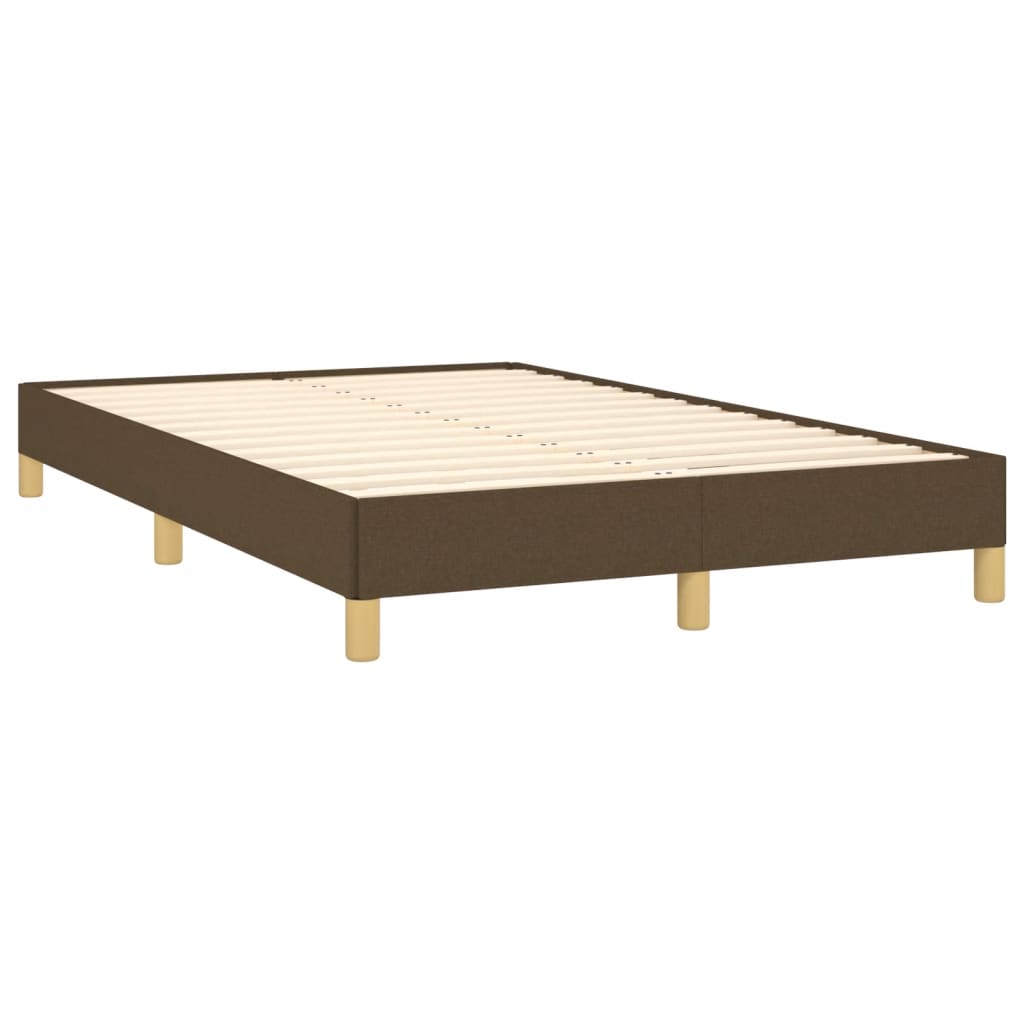 Sommier à lattes de lit matelas et LED marron foncé 120x190 cm