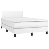 Sommier à lattes de lit matelas LED blanc 120x190 cm similicuir