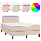 Sommier à lattes de lit avec matelas LED cappuccino 120x190 cm