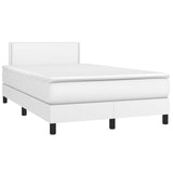 Sommier à lattes de lit matelas LED blanc 120x190 cm similicuir