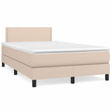 Sommier à lattes de lit avec matelas LED cappuccino 120x190 cm