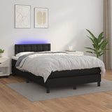 Sommier à lattes de lit matelas LED noir 120x190 cm similicuir