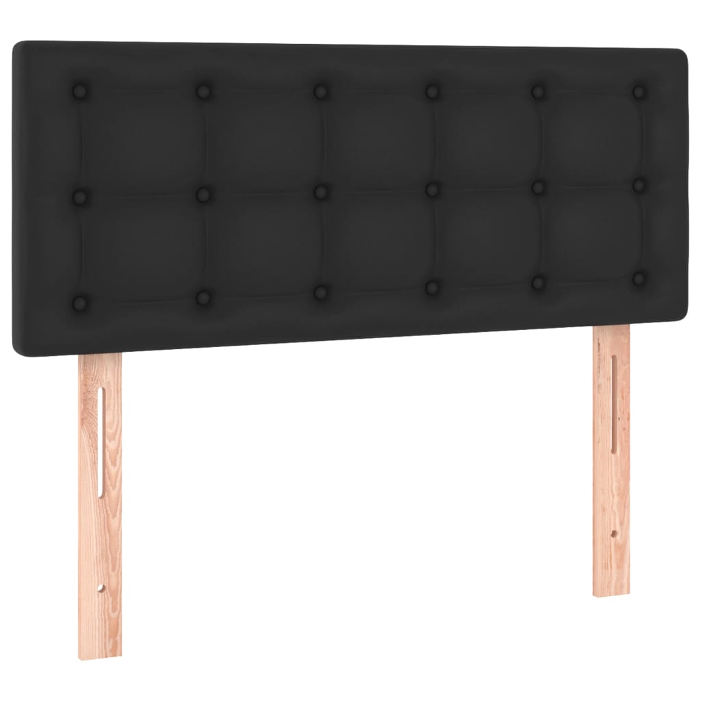 Sommier à lattes de lit matelas LED noir 120x190 cm similicuir