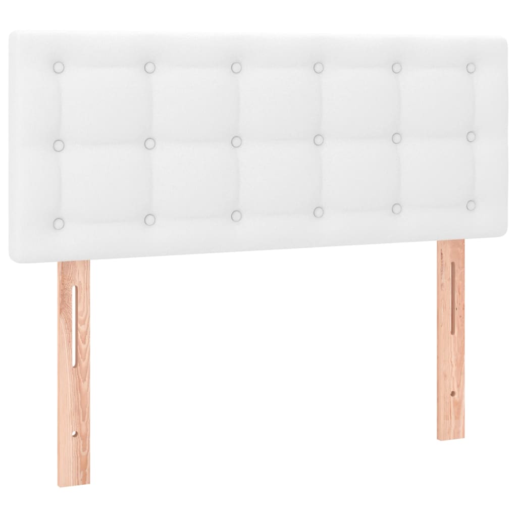 Sommier à lattes de lit matelas LED blanc 120x190 cm similicuir