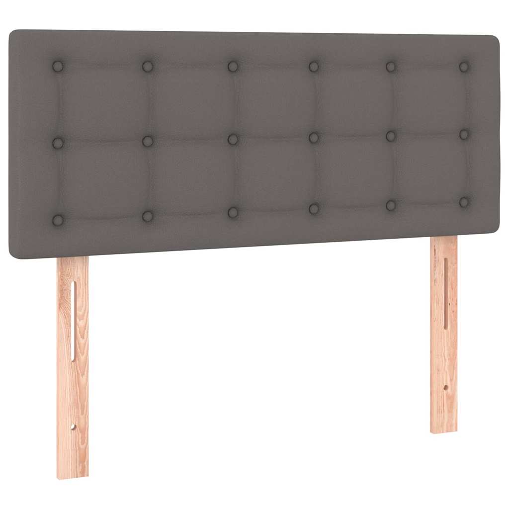 Sommier à lattes de lit matelas LED gris 120x190 cm similicuir