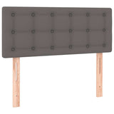 Sommier à lattes de lit matelas LED gris 120x190 cm similicuir