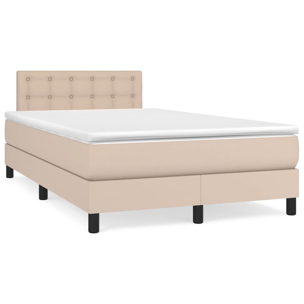 Sommier à lattes de lit avec matelas LED cappuccino 120x190 cm