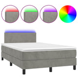 Sommier à lattes de lit avec matelas LED gris clair 120x190 cm