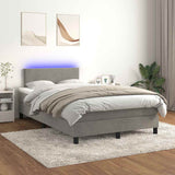 Sommier à lattes de lit avec matelas LED gris clair 120x190 cm