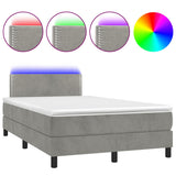 Sommier à lattes de lit avec matelas LED gris clair 120x190 cm