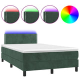 Slatted bed base with LED mattress dark green 120x190 cm