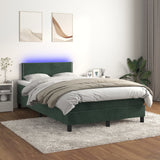 Slatted bed base with LED mattress dark green 120x190 cm