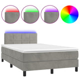 Sommier à lattes de lit avec matelas LED gris clair 120x190 cm