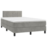 Sommier à lattes de lit avec matelas LED gris clair 120x190 cm