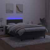 Sommier à lattes de lit et matelas LED noir 120x190 cm velours