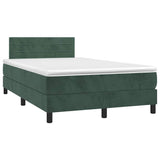 Sommier à lattes de lit avec matelas LED vert foncé 120x190 cm