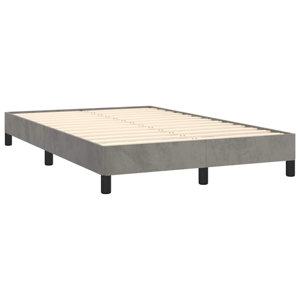 Sommier à lattes de lit avec matelas LED gris clair 120x190 cm