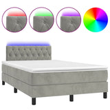 Sommier à lattes de lit avec matelas LED gris clair 120x190 cm