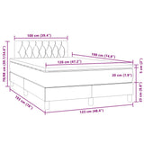 Sommier à lattes de lit avec matelas LED gris clair 120x190 cm