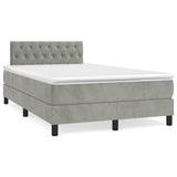 Sommier à lattes de lit avec matelas LED gris clair 120x190 cm