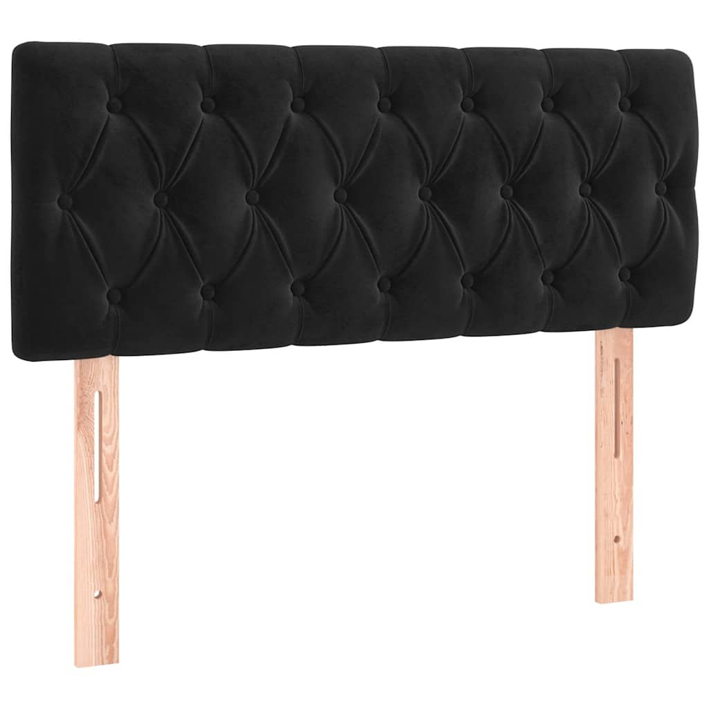 Sommier à lattes de lit et matelas LED noir 120x190 cm velours