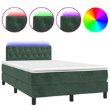 Sommier à lattes de lit avec matelas LED vert foncé 120x190 cm