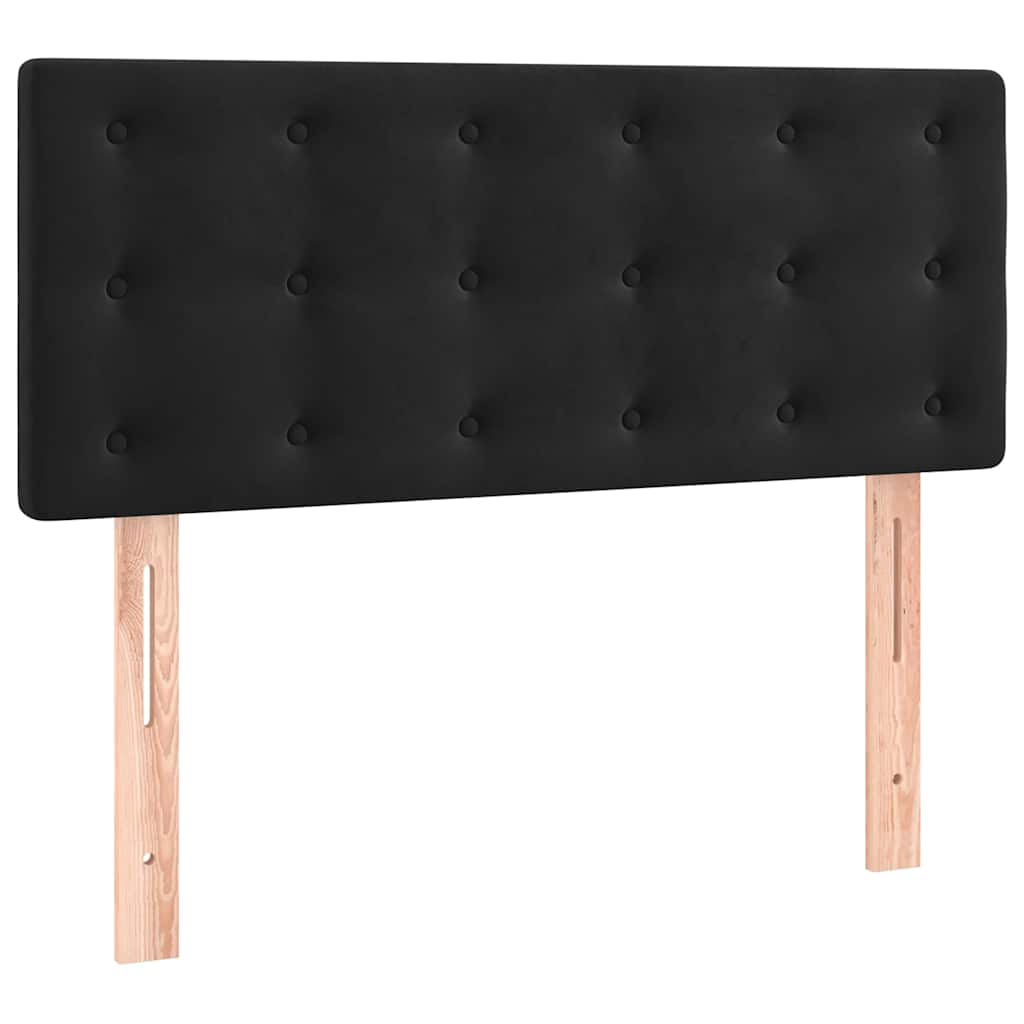 Sommier à lattes de lit et matelas LED noir 120x190 cm velours