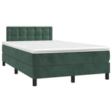 Sommier à lattes de lit avec matelas LED vert foncé 120x190 cm