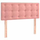 Sommier à lattes de lit et matelas LED rose 120x190 cm velours