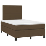 Sommier à lattes de lit matelas et LED marron foncé 120x190 cm