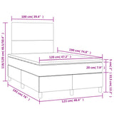 Sommier à lattes de lit matelas et LED marron foncé 120x190 cm