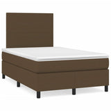 Sommier à lattes de lit matelas et LED marron foncé 120x190 cm