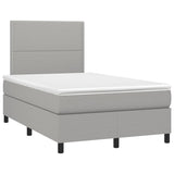 Sommier à lattes de lit matelas LED gris clair 120x190 cm tissu