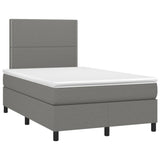 Sommier à lattes de lit matelas LED gris foncé 120x190 cm tissu