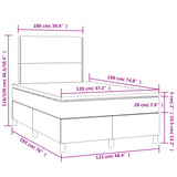 Sommier à lattes de lit matelas et LED marron foncé 120x190 cm