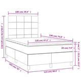 Sommier à lattes de lit matelas et LED marron foncé 120x190 cm