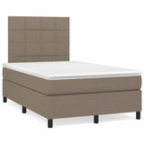 Sommier à lattes de lit matelas et LED taupe 120x190 cm tissu