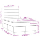 Sommier à lattes de lit matelas et LED marron foncé 120x190 cm