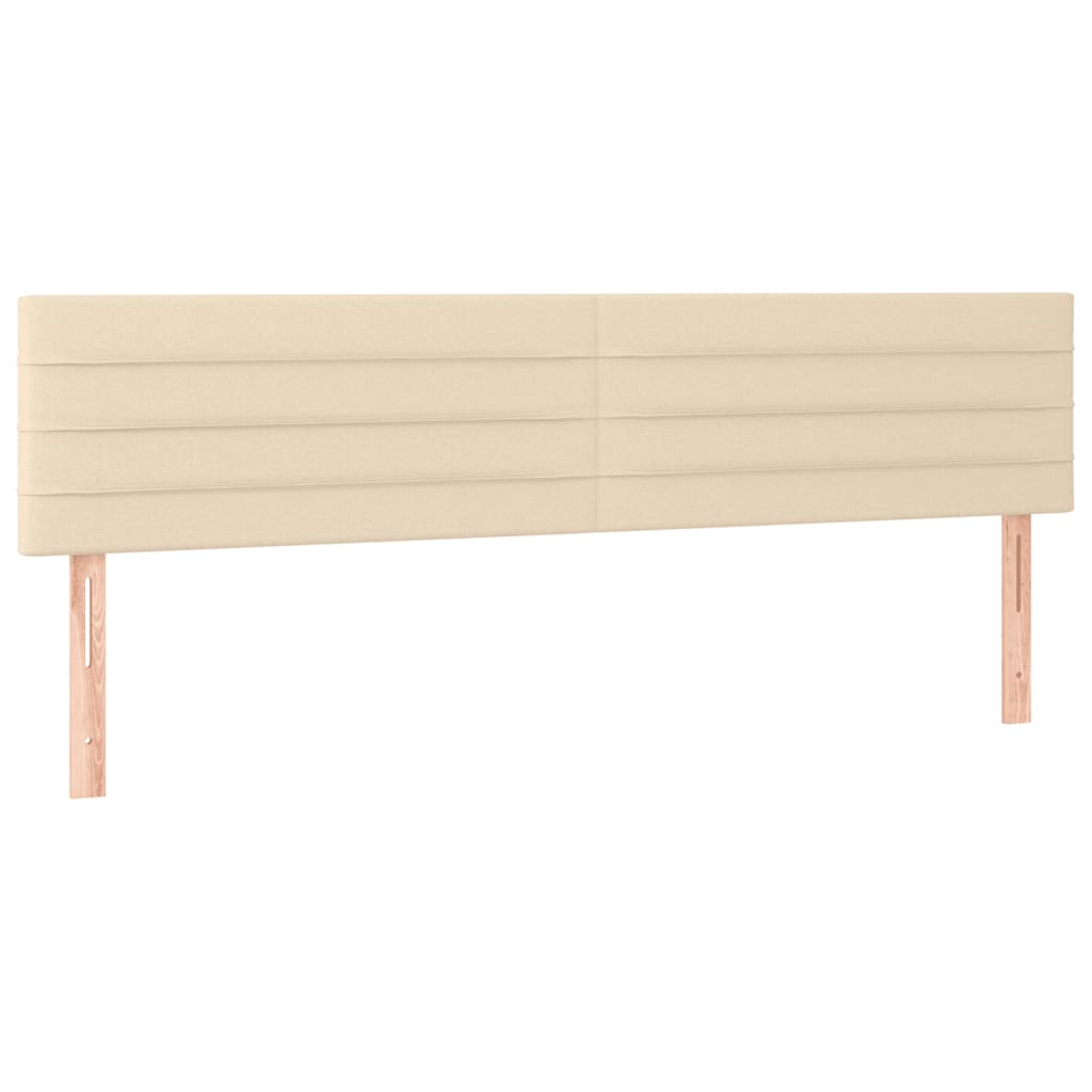 Sommier à lattes de lit matelas et LED crème 120x190 cm tissu