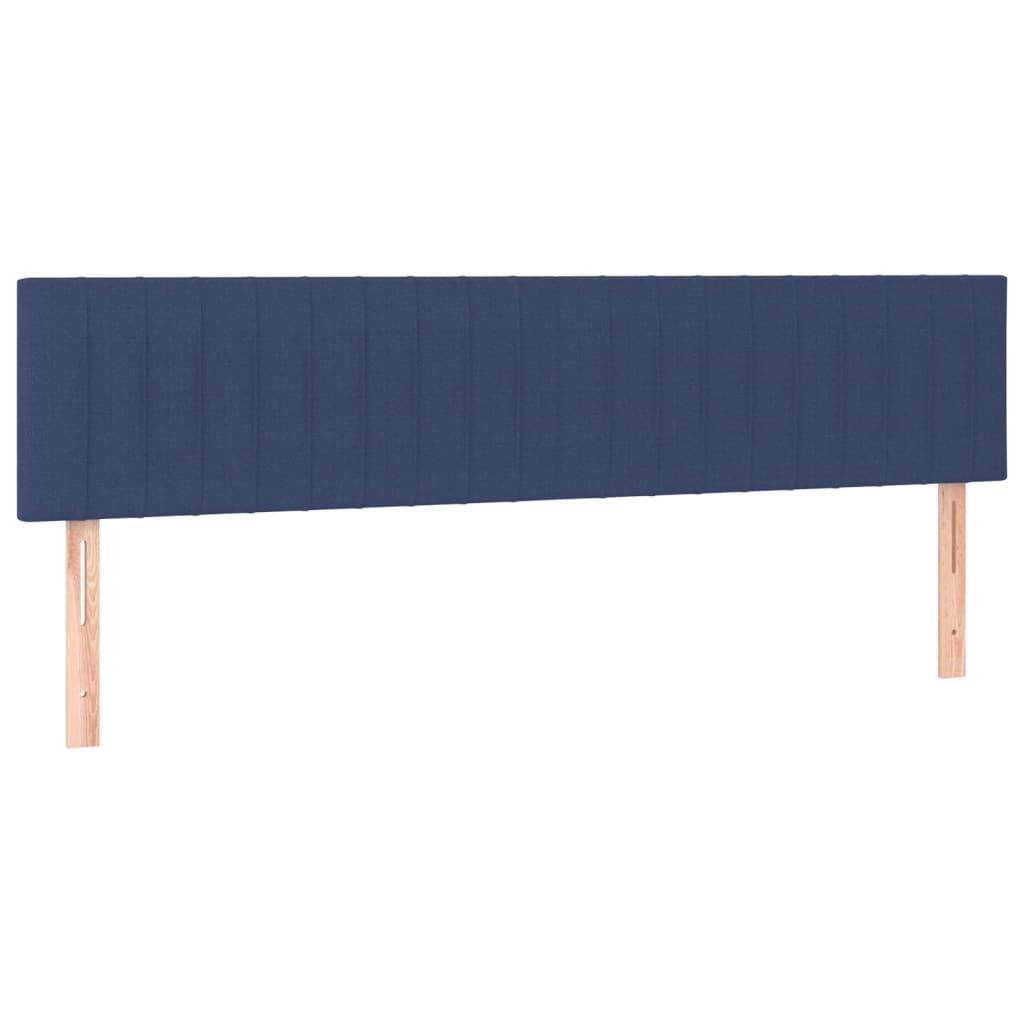 Sommier à lattes de lit matelas et LED bleu 120x190 cm tissu