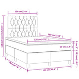 Sommier à lattes de lit matelas LED gris clair 120x190 cm tissu