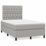 Sommier à lattes de lit matelas LED gris clair 120x190 cm tissu