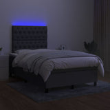 Slatted bed base LED mattress dark gray 120x190 cm fabric