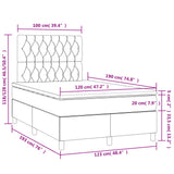 Sommier à lattes de lit matelas et LED marron foncé 120x190 cm