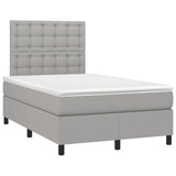 Sommier à lattes de lit matelas LED gris clair 120x190 cm tissu