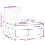 Sommier à lattes de lit matelas et LED marron foncé 120x190 cm