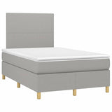 Sommier à lattes de lit matelas LED gris clair 120x190 cm tissu