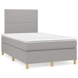 Sommier à lattes de lit matelas LED gris clair 120x190 cm tissu